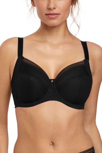 Fantasie Fusion Underwired Full Cup Side Support Bra, Black, Front View