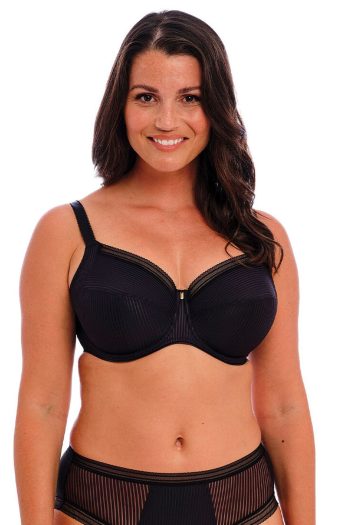 Fantasie Fusion Underwired Full Cup Side Support Bra, Black, Front View
