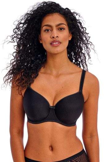 Freya Idol Moulded Balcony Bra, Black, Front View