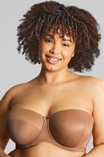 Sculptresse Dana Balcony Strapless Bra, Caramel, Strapless Front View