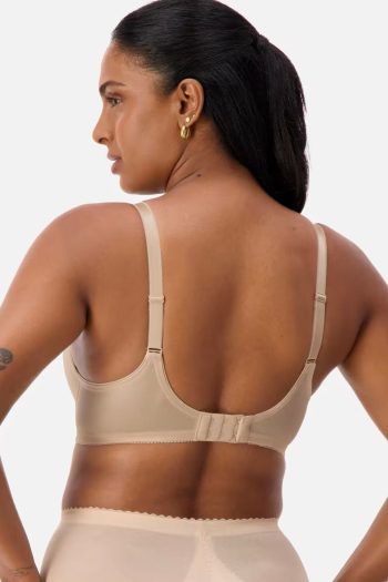 Triumph Embroidered Minimiser Bra, Fawn, Back View
