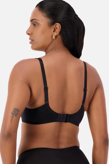 Triumph Lacy Minimiser Bra, Black, Back View