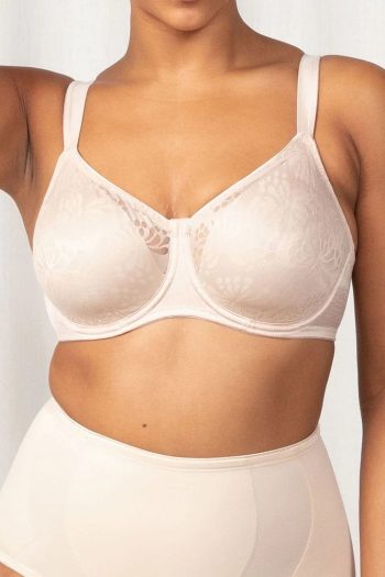 Triumph Lacy Minimiser Bra, New Beige, Front View