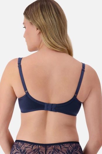 Triumph Lacy Minimiser Bra, True Navy, Back View