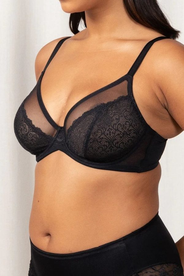 Triumph Sheer Minimiser Bra, Black, Side View