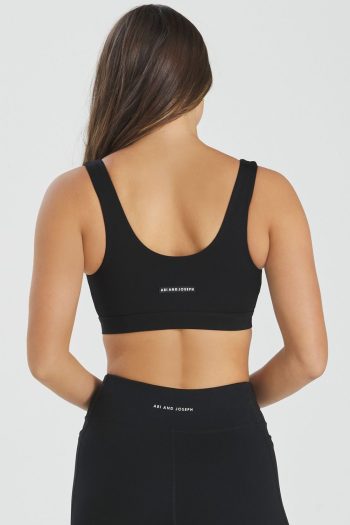 Abi and Joseph Harper Zip Front Crop, Black, Back View