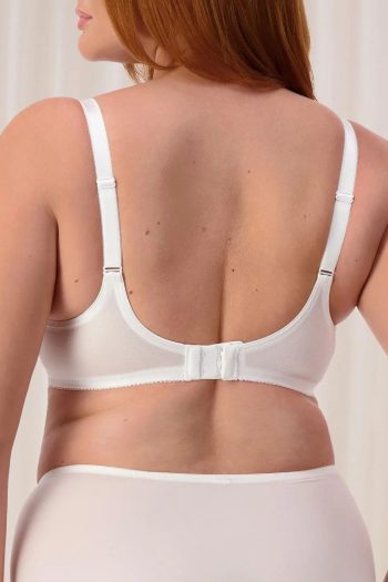 Triumph Embroidered Minimiser Bra, White, Back View