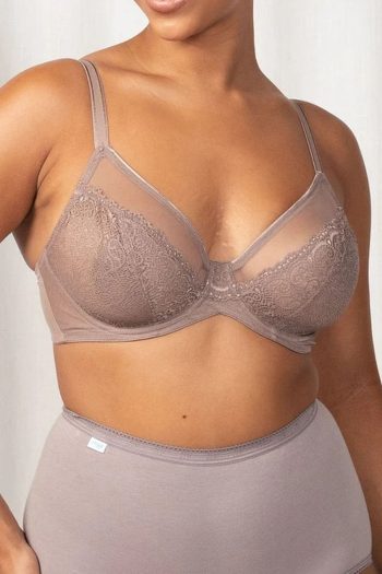 Triumph Sheer Minimiser Bra, Mocca, Front View