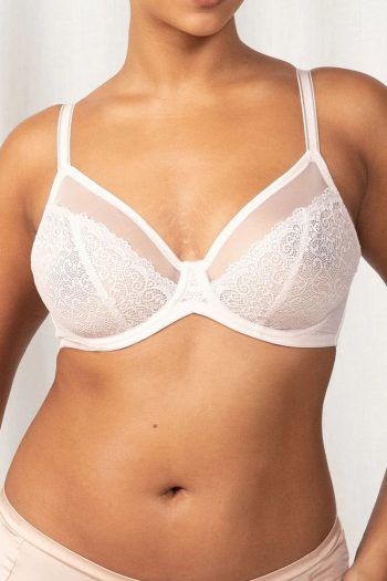 Triumph Sheer Minimiser Bra, Nude Pink, Front View