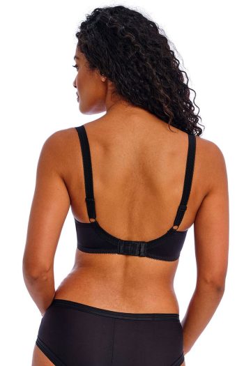 Freya Deco Moulded Plunge T-Shirt Bra, Black, Back View