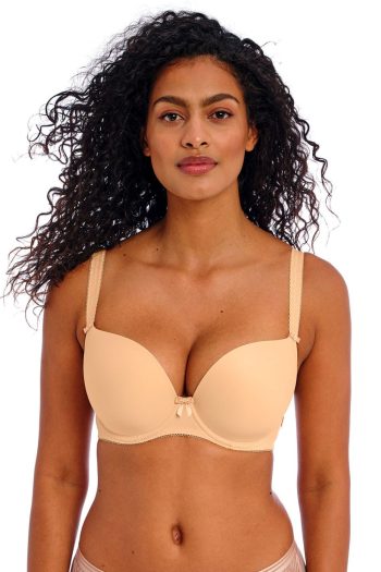 Freya Deco Moulded Plunge T-Shirt Bra, Nude, Front View