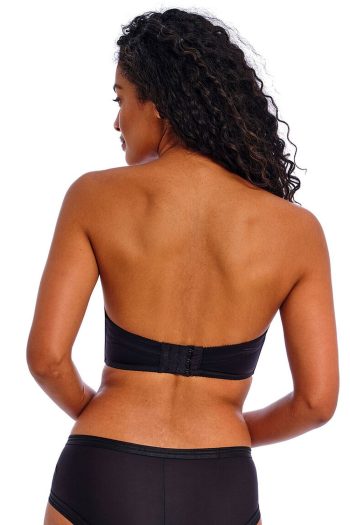 Freya Deco Moulded Strapless Bra, Black, Strapless Back View