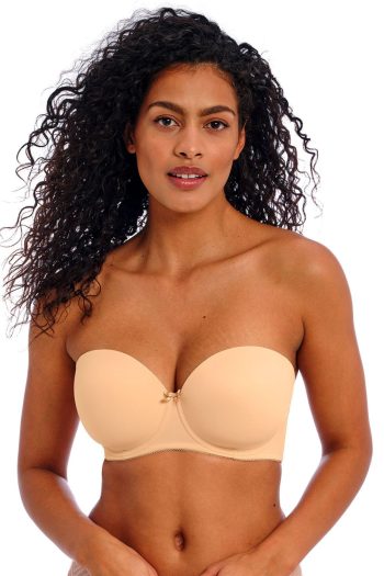 Freya Deco Moulded Strapless Bra, Nude, Strapless Front View