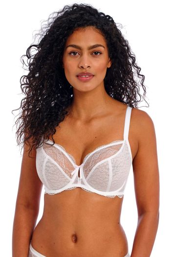 Freya Fancies Plunge Bra, White, Front View