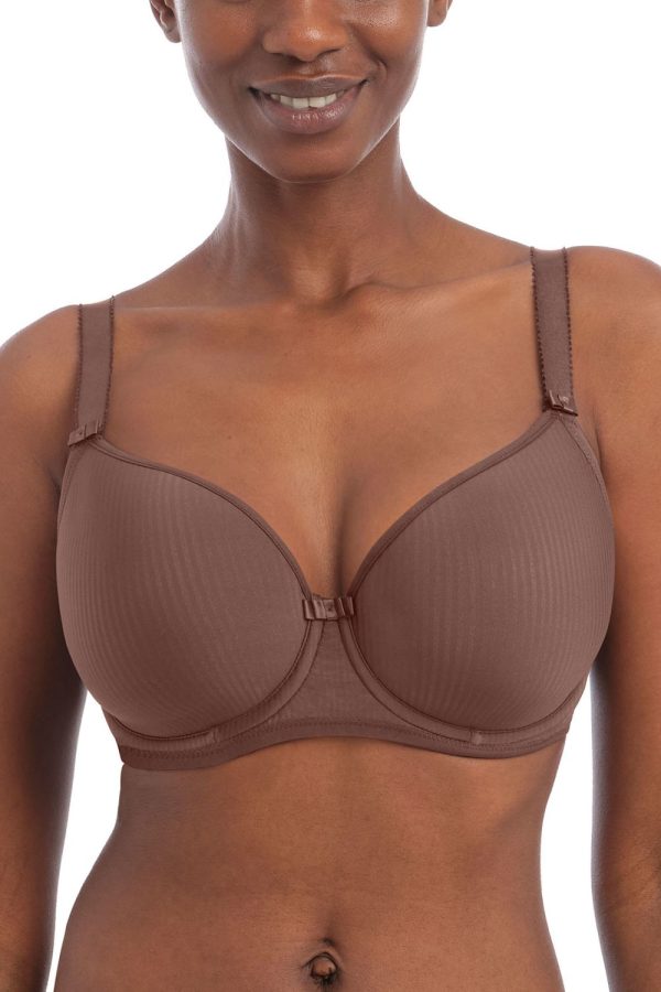 Freya Idol Moulded Balcony Bra, Coffee Roast, Front View