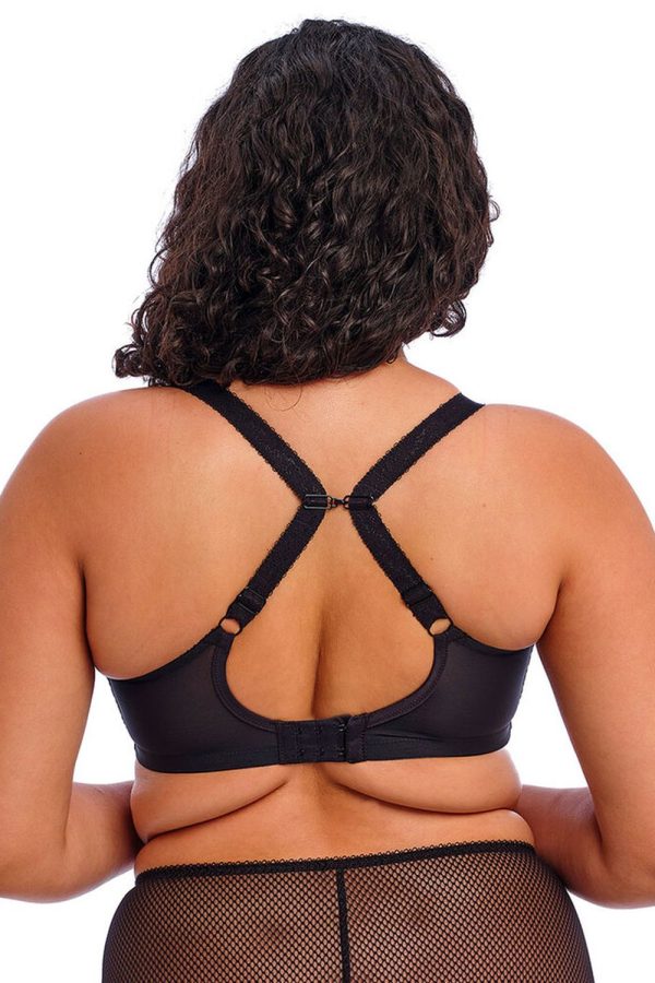 Elomi Charley Plunge Bra, Jet, Crossed Back View