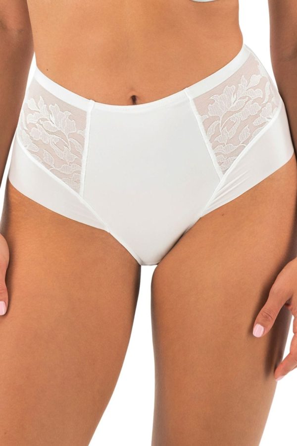 Fantasie Illusion High Waist Brief, White, Front View