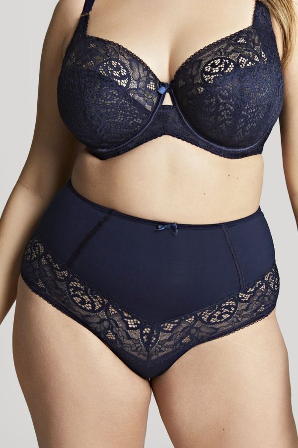 Sculptresse Estel High Waist Brief, Navy, Front View