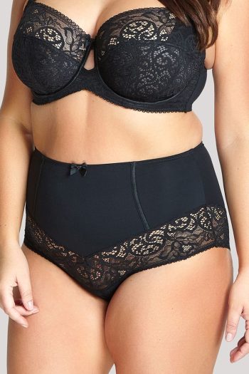 Sculptresse Estel High Waist Brief, Noir, Front View