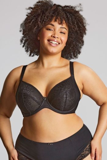 Sculptresse Roxie Plunge Bra, Black, Regular Front View