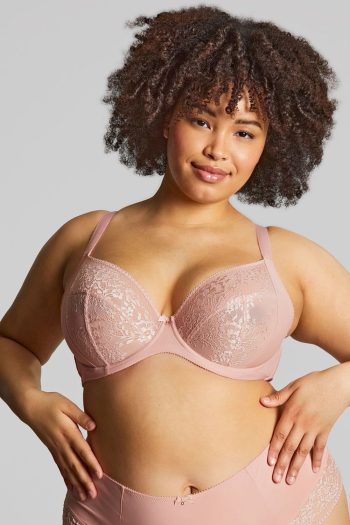 Sculptresse Roxie Plunge Bra, Misty Rose, Front View