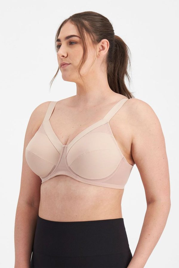 Berlei Shift Non-Padded Sports Bra, Dusted Rose, Side View