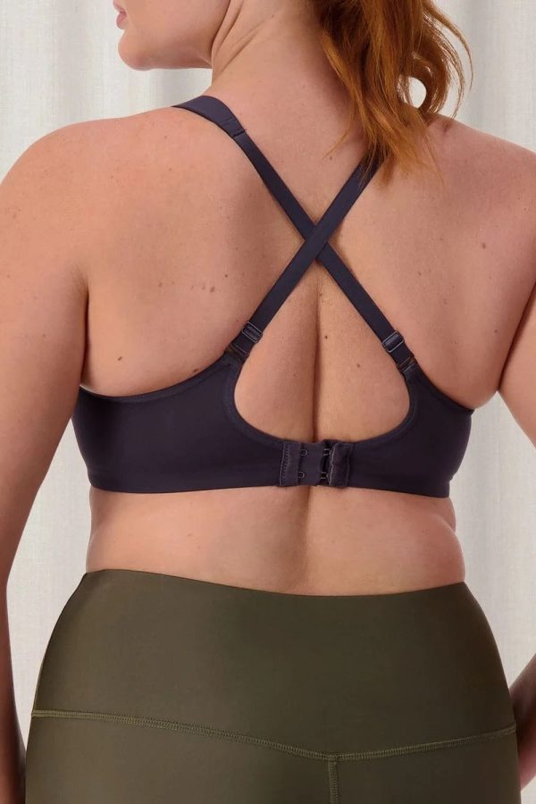 Triumph Triaction Ultra W Sports Bra, Blueberry, Crossed Back View