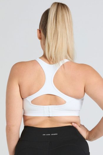 Abi and Joseph Active Hold Me DD-E Crop, White, Back View