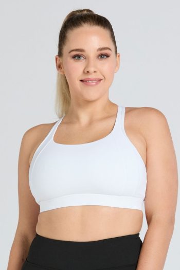 Abi and Joseph Active Hold Me DD-E Crop, White, Front View