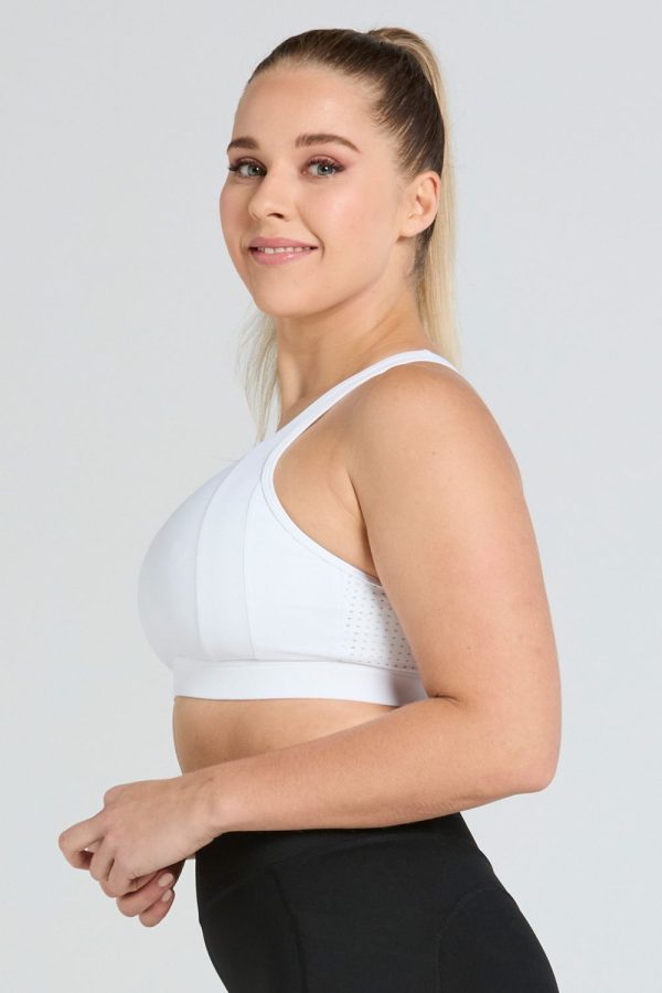 Abi and Joseph Active Hold Me DD-E Crop, White, Side View