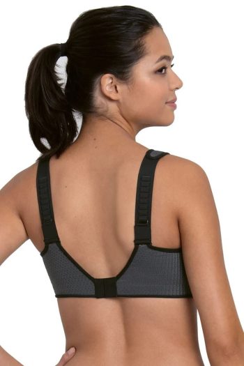 Anita Active PanAlp Air Sports Bra, Anthracite Black, Back View