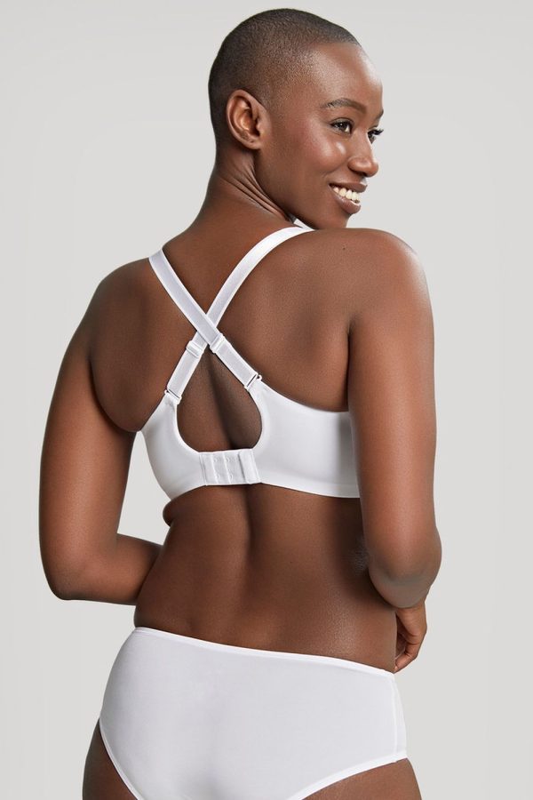 Panache Elan Moulded T-Shirt Bra, White, Crossed Back View
