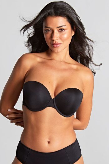 Panache Porcelain Elan Moulded Strapless Bra, Black, Front View