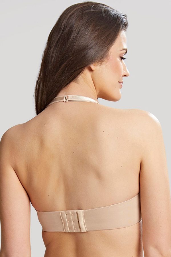 Panache Porcelain Elan Moulded Strapless Bra, Chai, Halter Neck Back View