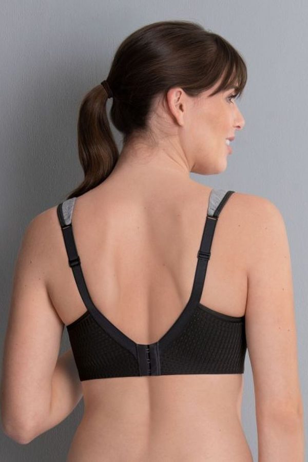 Anita Active PanAlp Wool Sports Bra, Anthracite Melange, Back View