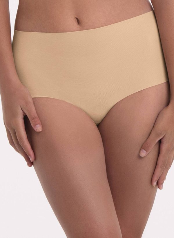 Anita Active Pocket Panty High Waist Briefs, Deep Sand, Front View