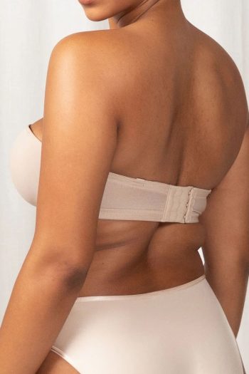 Triumph Beautiful Silhouette Strapless Bra, Beige, Back View