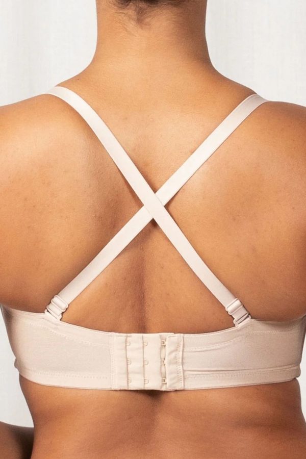 Triumph Beautiful Silhouette Strapless Bra, Beige, Back Crossed Strap View