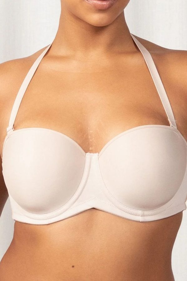 Triumph Beautiful Silhouette Strapless Bra, Beige, Front Strap View