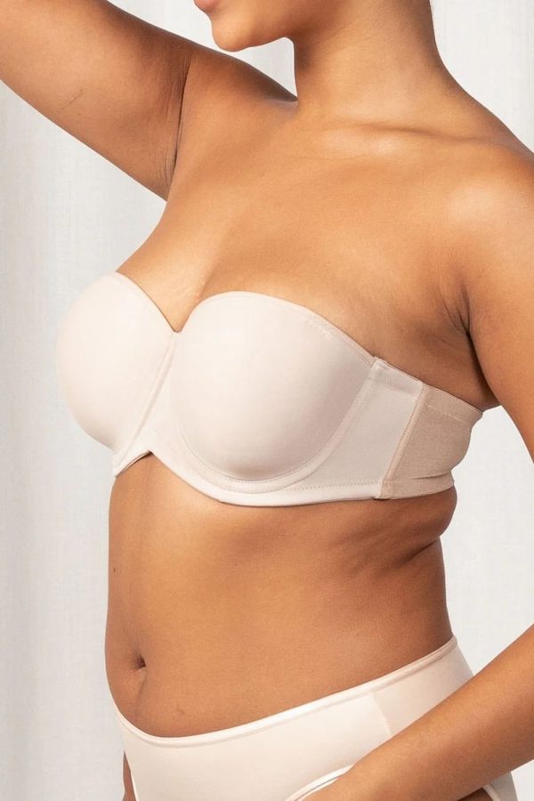 Triumph Beautiful Silhouette Strapless Bra, Beige, Side View