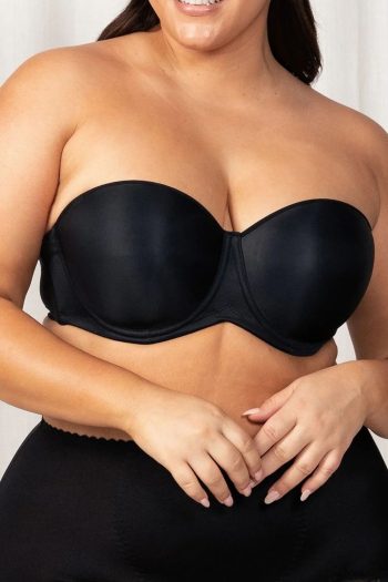 Triumph Beautiful Silhouette Strapless Bra, Black, Front View