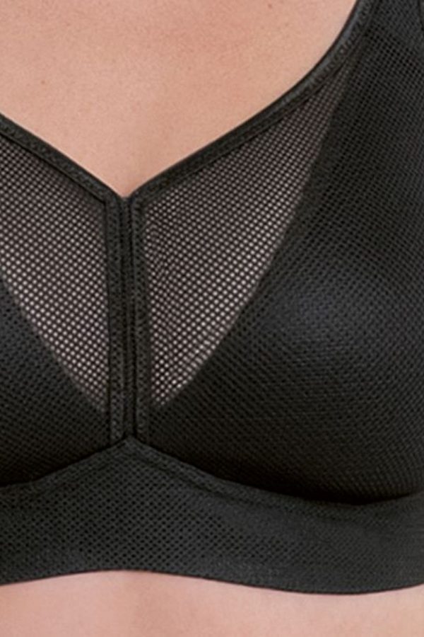 Anita Active Air Control Padded Sports Bra, Black, Close Up View