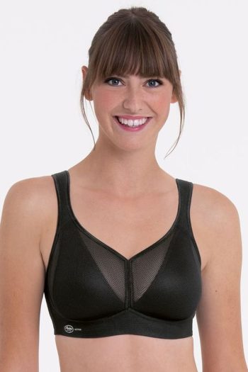 Anita Active Air Control Padded Sports Bra, Black, Front View
