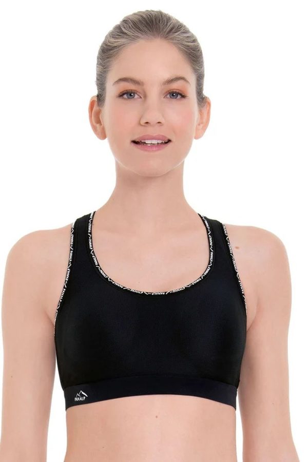 Anita Active PanAlp Delta Top Sports Bra, Black, Front View