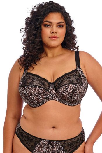 Elomi Morgan Banded Bra, Ebony, Front View