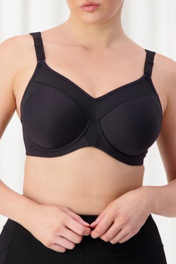 Triumph Triaction Ultra Padded Sports Bra, Black, Front View