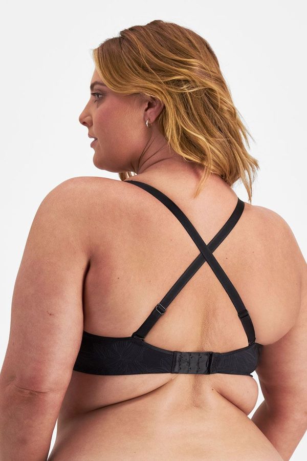 Berlei Lift and Shape T-Shirt Bra, Black, Crossed Back View