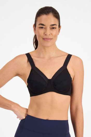 Berlei Shift Non-Padded Sports Bra, Black, Front View
