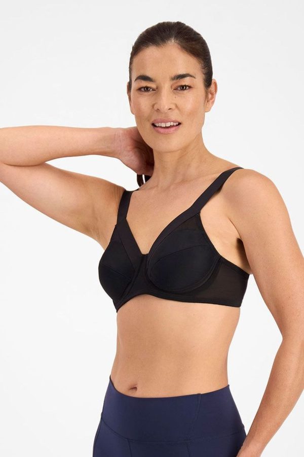 Berlei Shift Non-Padded Sports Bra, Black, Side View
