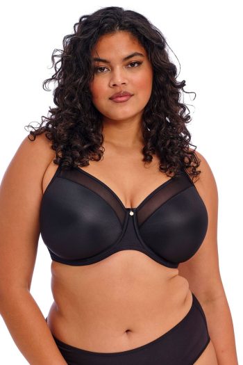 Elomi Smooth Moulded Non-Padded Bra, Black, Front View